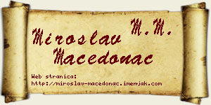Miroslav Macedonac vizit kartica